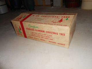 vintage evergleam 6 ' stainless aluminum 94 branch fountain Christmas tree pompom 7