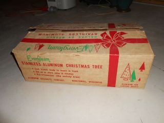 vintage evergleam 6 ' stainless aluminum 94 branch fountain Christmas tree pompom 8