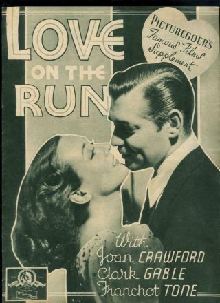 Joan Crawford Jean Harlow Robert Taylor Clark Gable Love On The Run Uk Mag 1937 "