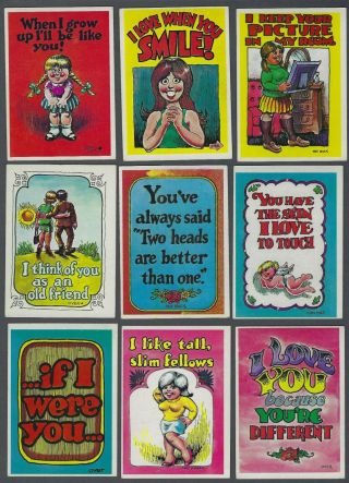 1965 Topps Monster Greeting Cards Trading Cards Near Set of 49/50 2