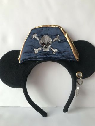 Disney Parks Pirates Of The Caribbean Mickey Mouse Ears Hat One Size