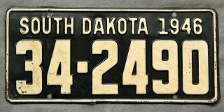 South Dakota.  1946.  License Plate.