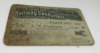 Vintage 1921 Missouri,  Kansas & Texas (katy).  Order Of Railroad Conductor Card