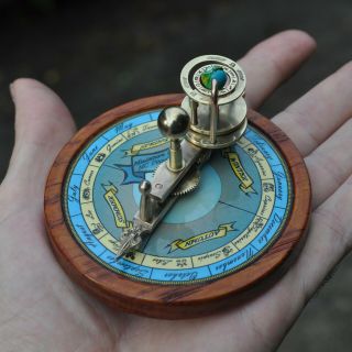 Solid Brass and Wood Miniature Orrery Paradox Earthglobe Astronomy Astronomie 4