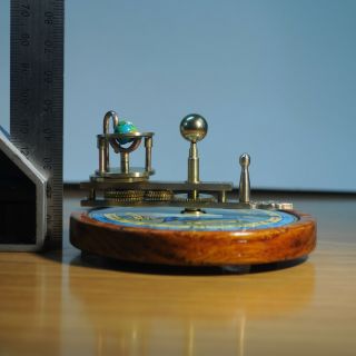 Solid Brass and Wood Miniature Orrery Paradox Earthglobe Astronomy Astronomie 7