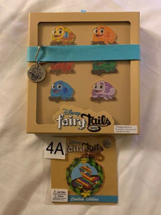 Disney Wdw Fairy Tails Pascal Vip Lanyard Medal Le 100 And Pascal 6 Pin Set