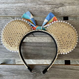 “It’s A Small World” Minnie/Mickey Mouse Ears Headband With Clock Style Bow 2