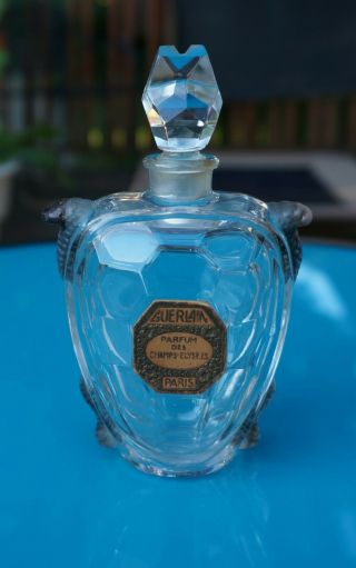 Rare Vintage Guerlain " Champs Elysees Perfume Baccarat " Turtle " Bottle