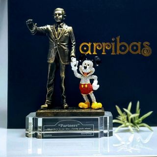 Arribas Swarovski Crystal Walt Disney And Mickey Mouse Partners Figurine Nib