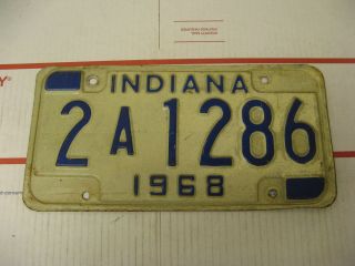 1968 68 Indiana In License Plate 2a1286