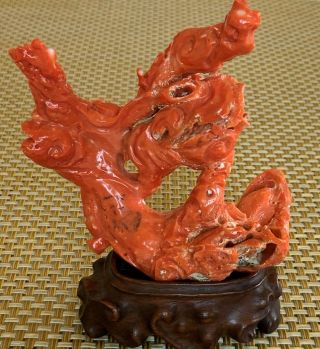 Beautifully Carved Coral of an Asian Mermaid Figure 2