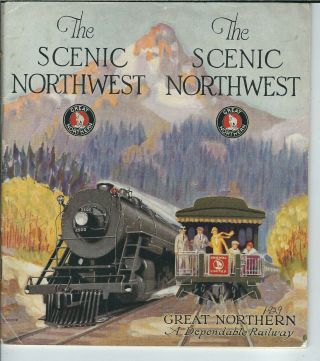 Nj - 001 1929 Great Northern Railway Scenic Northwest Travel Book W Fold Out Map