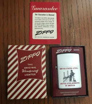 Rare Vintage U.  S.  United States Steel 1953 Zippo Lighter Candy Box Unfired Nos