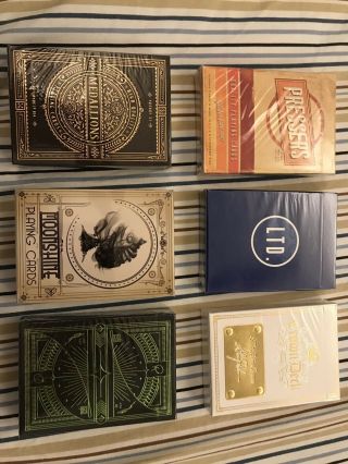 6 Decks Playing Cards Theory 11 Ellusionist Blue Crown