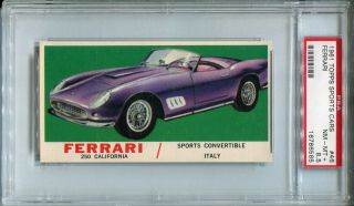 1961 Topps Sports Cars 46 Ferrari 250 California Psa 8.  5 Nm - Mt,  1 Of 1,  Rare