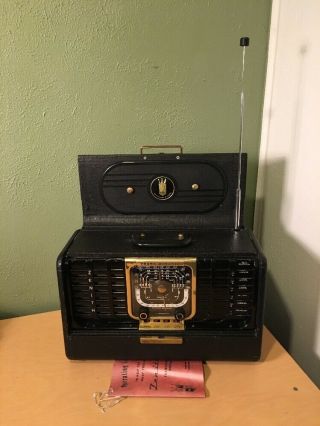 Vintage Zenith G500 Wavemagnet Trans - Oceanic World Band Portable Tube Ham Radio
