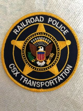 Csx Railroad Bdu Uniform Police Patch,  Black (twill)