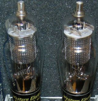 NOS PAIR WESTERN ELECTRIC 348 - A 348A TUBE ' S SQUARE GETTER STRONG SHAPE 2