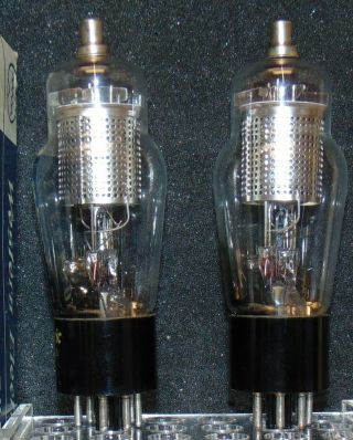NOS PAIR WESTERN ELECTRIC 348 - A 348A TUBE ' S SQUARE GETTER STRONG SHAPE 3