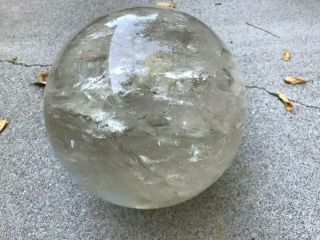 28.  42lb 8 " Natural White Clear Quartz Crystal Sphere Ball