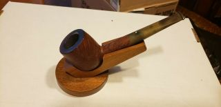 Dunhill Root Briar Apple Shaped Estate Pipe With Wooden Stand