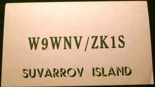 Qsl W9wnv/zk1s Suvarrov Island 1966 Don Miller