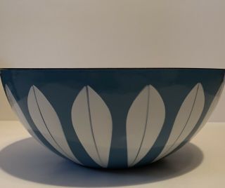 Vintage Cathrineholm 11 " Lotus French Blue & White Mixing Bowl