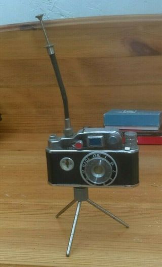 Vintage Japanese " Oriental " Miniature Camera Lighter On Tripod