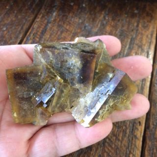 Gold Fluorite Large Crystals Display Specimen Morocco 162 Grams