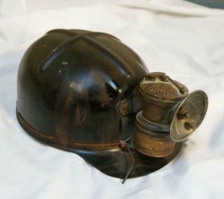 Rare Vintage Miners Helmet With Carbide Lamp L@@k 1q36