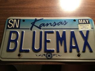2000 Kansas License Plate - Personalized Blue Max - Shawnee County