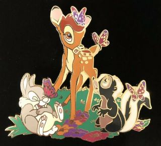 Disney Le 100 Jumbo Bambi Friends Pin Flower Thumper Extremely Rare Htf