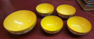 Vintage Cathrineholm Of Norway Yellow Bowls