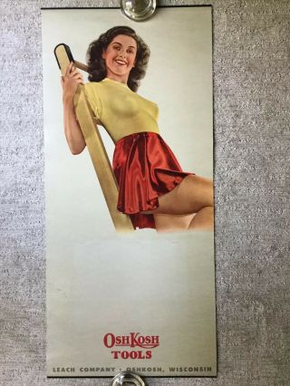 Vintage Advertising Pin Up Calendar Oshkosh Tools