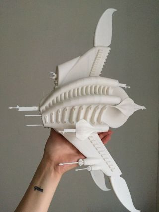 3d Printed Model Of Sharlin Minbari Warship From Babylon 5