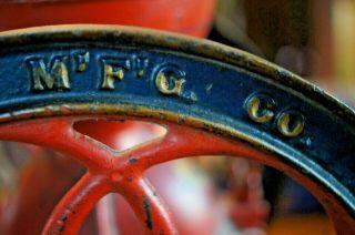 Antique Enterprise Iron Coffee Grinder Mill Gold Decals Red 9