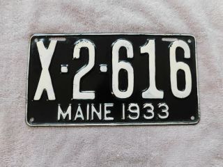 Main License Plate - - - 1933 - - Very Old But In Good Cond.