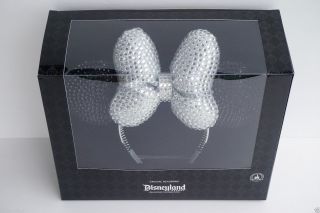 Disneyland Diamond Celebration 60th Minnie Mouse Crystal Headband Bow Ears