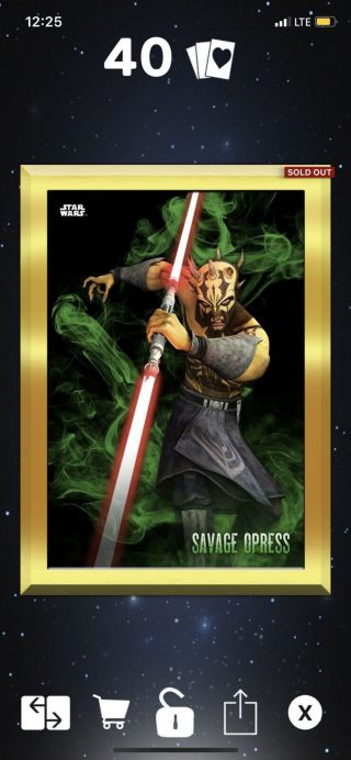Topps Star Wars Card Trader Gold Gilded Dathomir Savage Opress 1cc