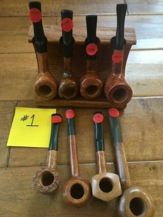 39 Handmade Mediterranean Briar Tobacco Pipes With Vulcanite Stems= Very