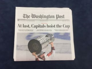 Washington Capitals Stanley Cup Champions Washington Post Ovechkin Collector 