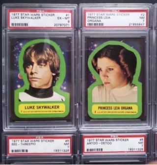 1977 Topps Star Wars 1st Series Complete Card Sticker Set of 11 PSA 8 Luke Leia 2