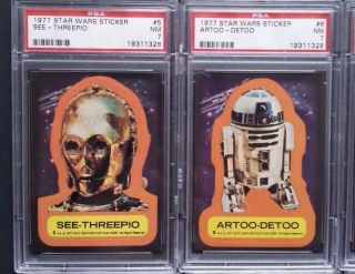 1977 Topps Star Wars 1st Series Complete Card Sticker Set of 11 PSA 8 Luke Leia 4