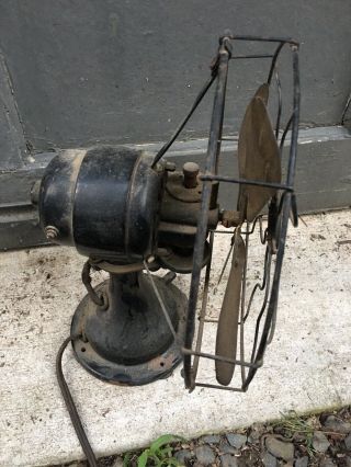 Antique Electric Fan Brass Blade Peerless Vintage Old Great 8