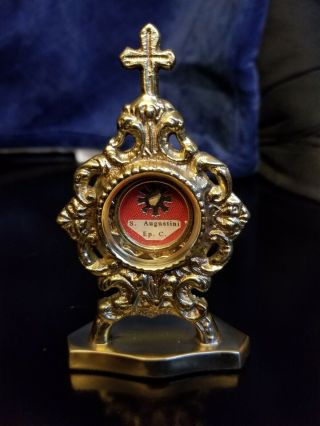 First Class Reliquary Relic/saint Augustine Of Hippo/religious Relic