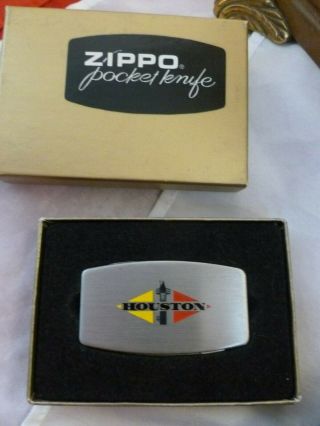 Zippo Pocket Knife / Nail File Houston Texas Oil Usa