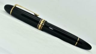 Vintage Montblanc Meisterstuck 149 Fountain Pen Black Resin Gold Trim Ef 14k Nib