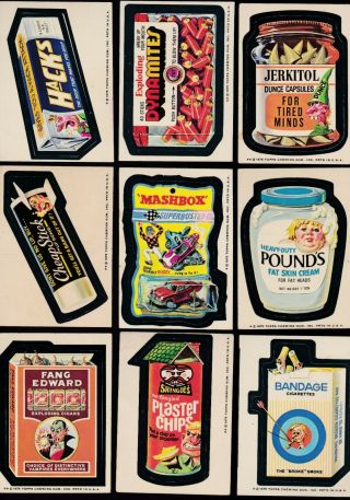 1975 Topps Wacky Packs Series 15 Complete Set 30/30 Ex - Packages Bloodweiser