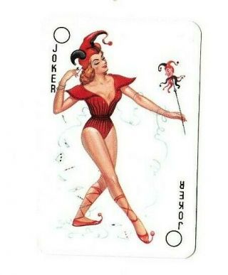 1 Playing Swap Card Pin Up Lady Girl Ballet Court Jester - Joker