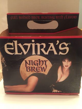Elvira ' s Night Brew Mistress of the Dark 6 Beer Bottles W Cap Carrying Case 1996 2